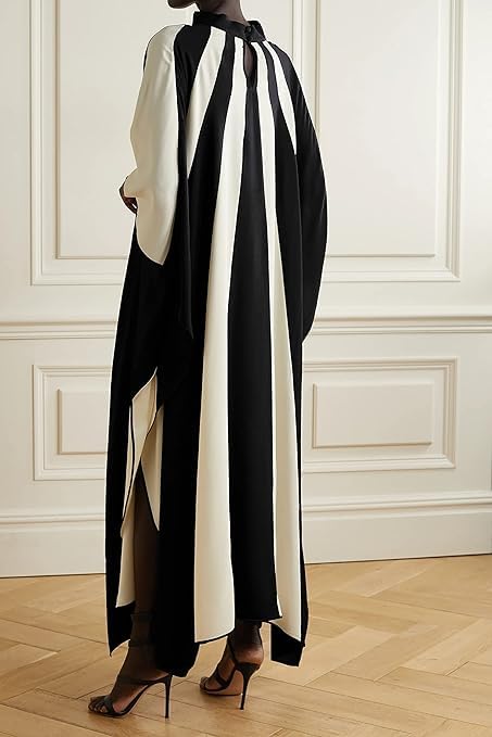 Alexa Zebra Printed Kaftan -Black